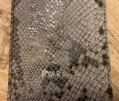 PYAR & CO PIEL DE SERPIENTE 3" Cuero Motociclista Brazalete Brazalete Negro y Gris Piel de Reptil Foto 1 de 4