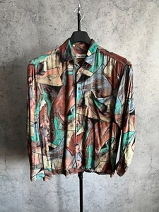 Camisa informal vintage Enzo Lorenzo abotonada manga larga rara 100 % viscosa - Imagen 1 de 15