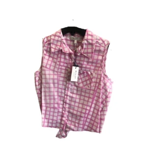 Milly Minis Girls Tie Back Button Up Shirt, Bubblegum, Size 14 - Picture 1 of 1