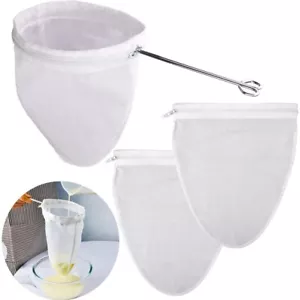 Ultra Fine Mesh Strainer Bags, Reusable Mesh Filter Bags with Stainless Steel - Picture 1 of 7