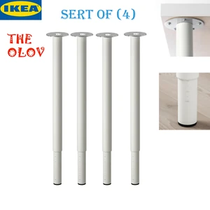 (4) Legs Ikea White OLOV Leg Adjustable White 302.643.01 Table Leg Any Project - Bild 1 von 6