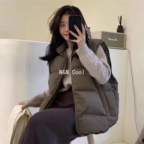 OFF WHITE Gilet donna nuovo cotone corto retrò stand colletto gilet sciolto senza maniche gilet