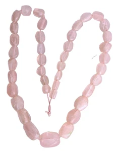 Cuentas graduadas de cuarzo rosa con pepita de pulido de 8 mm - 16 mm filamento de 15 pulgadas RQB27 - Imagen 1 de 2