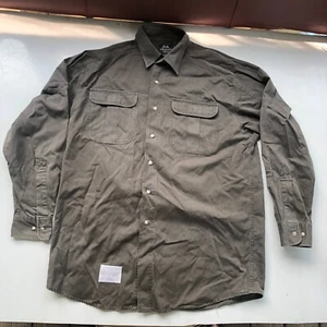 Vintage Willis & Geiger Cotton Safari Hunting Shirt Large Made USA Green - Picture 1 of 16