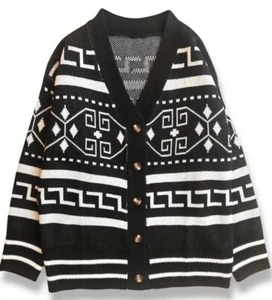 Mens Cardigan Sweater Comfy Outwear Knit Casual Long Sleeve Winter Big 2XL - Picture 1 of 7