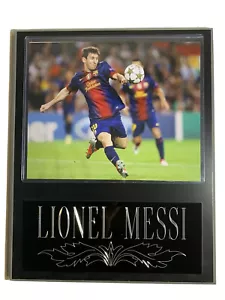 LIONEL MESSI Barcelona Spotlight Photo 8x10 ON DISPLAY Wooden Plaque 12x15 - Picture 1 of 3