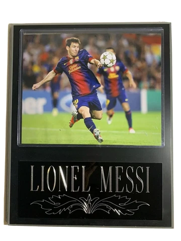 LIONEL MESSI Barcelona  Spotlight Photo 8x10 ON DISPLAY Wooden Plaque 12x15 Cover