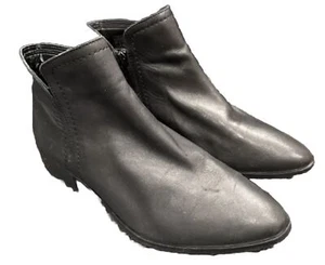 Aldo Damen Stiefel schwarz Größe 9 seitlicher Reißverschluss Blockabsatz Mandelzehenpartie aus Kunstleder - Bild 1 von 8