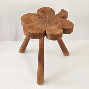 VINTAGE 1950S WOODEN TRIPOD TREFLE STOOL 50S DLG PERRIAND WORKSHOP MAROLLES - Picture 1 of 9