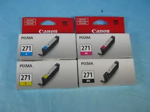 SET OF 4 GENUINE CANON 271 INK CARTS Black Cyan Magenta Yellow - NEW - FREE SHIP - Picture 1 of 1