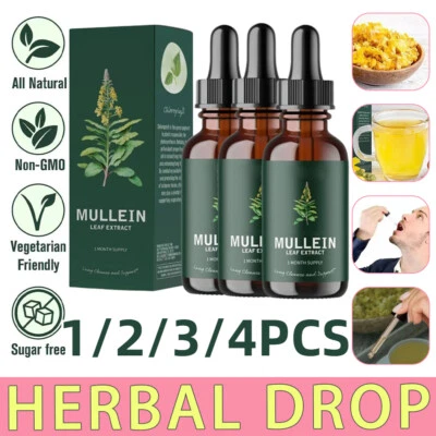Mullein Leaf Extract Drops Lung Cleanse Respiratory Herbal Drop Health Care - image 1 of 4
