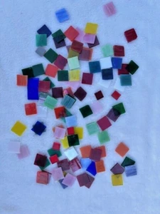 Lot of Glass Squares & Scrap Glass Pieces for Mosaics & Stained Glass Projects - Picture 1 of 2