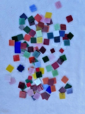Lot of Glass Squares & Scrap Glass Pieces for Mosaics & Stained Glass Projects - Image 1 of 2
