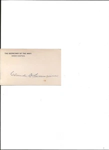 Claude Swanson autographed card as Secretary of the Navy - Picture 1 of 1