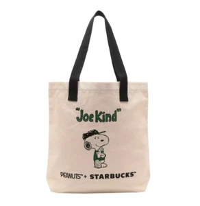 PEANUTS Tote Bag SNOOPY 2025 Starbucks Giappone borsa ricamata tela JP NUOVA - Foto 1 di 5