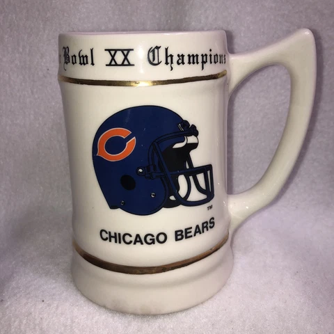 1985 Chicago Bears Super Bowl XX Champions Stein Mug NFL Vintage -See Photos Cover