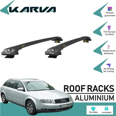 Barras transversales de techo plateadas cruzadas 2 piezas para Audi A4 Avant B6 2002-2004 Foto 1 de 4