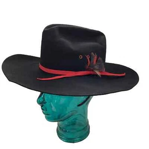 Cappello VINTAGE ROCKMOUNT Ranch Wear taglia 7 Mesa 1822 nero lana feltro western - Foto 1 di 4