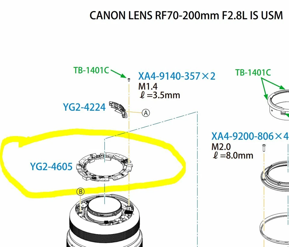 Новый Canon RF 70-200 мм F/2.8 L-объектив USM основной PCB детали YG2-4605 - Изображение 1 из 1