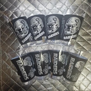 Las Vegas Raiders Clear Plastic Cups (8 Ct) - Picture 1 of 1
