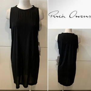 RICK OWENS Italy NWT Vicious Black Radiance Stretch Tunic Dress 44IT/12Aust/10US - Picture 1 of 10