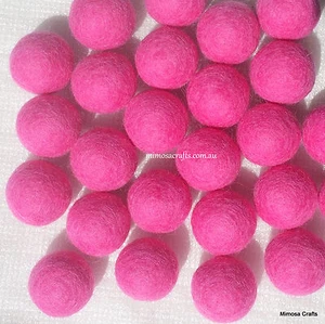 3cm Pink Colour Felt Balls Handmade Felted Wool Beads Pompom DIY Crafts Supplies - Picture 1 of 2