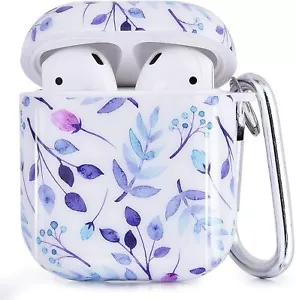 CAGOS kompatibel mit Airpods Hülle, 3 in 1 weiß lila Zubehör Schutz Hart - Bild 1 von 7
