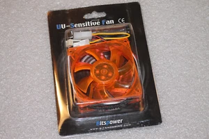 UV Active FAN Lüfter 80mm CPU Kühler NOS Bitspower OVP - Orange Modding - Photo 1/4