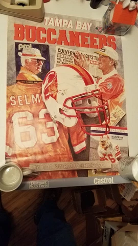 Two Vintage Tampa Bay Buccaneers NFL Wall Poster's  24x17 Cover