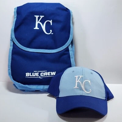MLB Baseball Kansas City Royals 2020 Blue Crew Youth Backpack And Cap New - Image 1 of 4