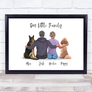 Our Little Family Dog Romantic Gift For Him or Her Personalised Couple Print - Picture 1 of 12