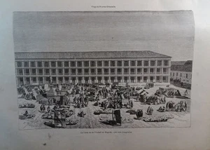 ANTIQUE ENGRAVED NEW GRANADA 1876 THE HOUSE OF BOGOTA 19th CENTURY PRINT 045CC - Imagen 1 de 1