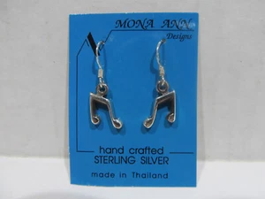 925 Silver Quaver Note Hook Earrings - Picture 1 of 3