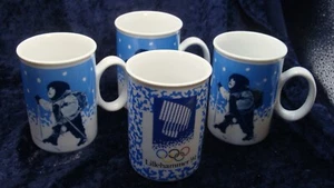 SET OF FOUR 1994 LILLEHAMMER OLYMPIC PORCELAIN CUPS ~ Made In Norway ~ 4” ~ VGC~ - Picture 1 of 4