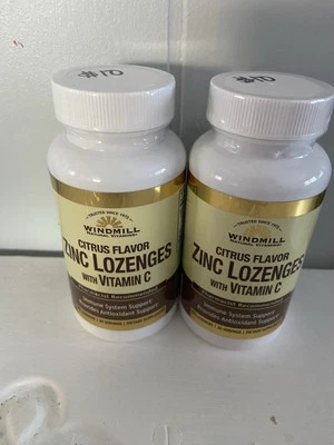 Ветряная мельница цинковые пастилки цитрусовый вкус с витамином C 07/2027 новый запечатанный - Изображение 1 из 4