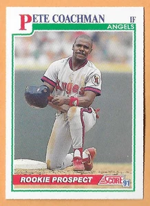 PETE COACHMAN ANGELS ROOKIE PROSPECT #344 - SCORE NM-MT 1991 - Picture 1 of 2