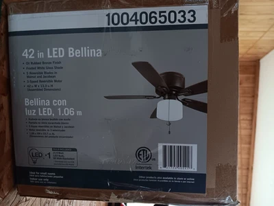 Hampton Bay 1004065033 Bellina 42" LED Ceiling Fan in Oil Rubbed Bronze - Image 1 of 2