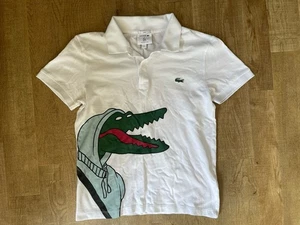 STUNNING LACOSTE X JEAN-MICHEL TIXIER SHORT SLEEVE WHITE POLO SHIRT - SIZE XS - Picture 1 of 7