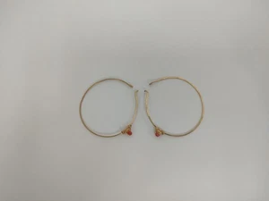 Pendientes de aro de cornalina de oro de 14 quilates - Imagen 1 de 3