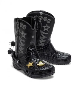 Crocs Classic Cowboy 208695-001 Boots Unisex M4/W6 Black Casual Shoes APP1387 - Picture 1 of 12