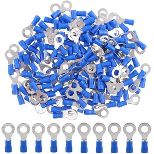 100Pcs 16-14AWG Insulated Terminals Ring Electrical Wire Crimp Connectors - Picture 1 of 7