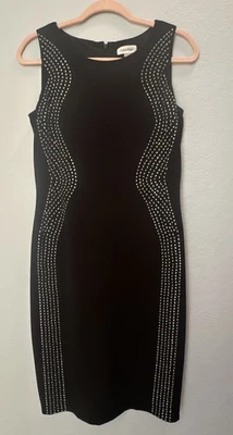 New Calvin Klein Sleeveless Black Studded Sheath Dress Size 8 - Image 1 of 4