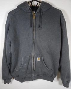 Carhartt Men's Thermal Lined Full Zip Hoodie Gray Heavyweight Size Medium - Picture 1 of 16