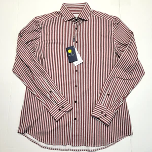 278 $ neu EMANUEL BERG Jersey Stretch Shirt Herren M/L 16 EU 41 blau gestreift 4 Flex - Bild 1 von 7