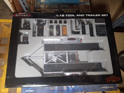 GMP Tom's Garage 1/18 Scale Die Cast Trailer and Tool Set with rust Sealed  - Image 1 of 2