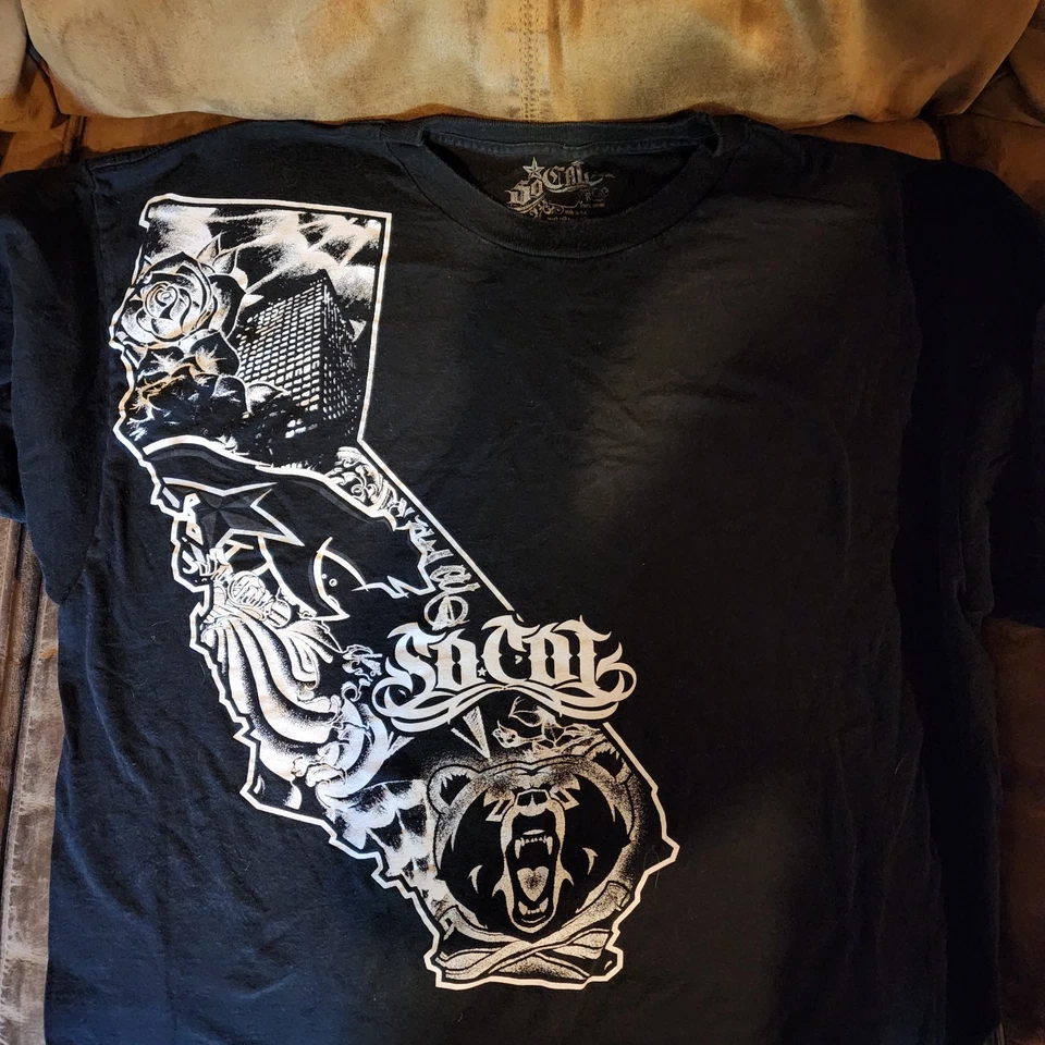 Camisa Y2K No Fear Para Hombres Extra Grande So Cal Gráfico Camiseta Patinador Tatuaje Estilo Años 2000 Foto 1 de 1