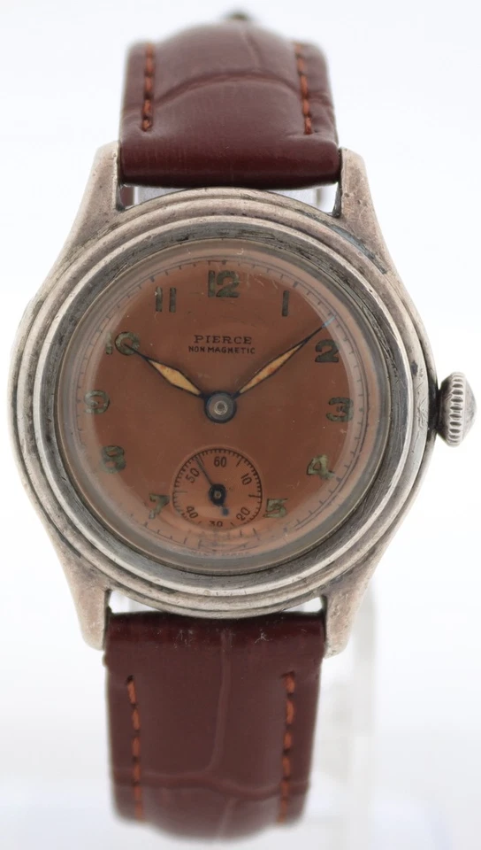 Vintage Pierce Copper Dial Men's Mechanical Wristwatch Swiss Sterling - Image 1 of 4