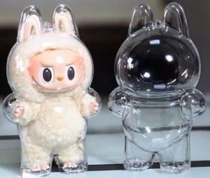 NEW Clear Protective Case Standing Style 1p Mart Labubu The Monsters Plush - Picture 1 of 6