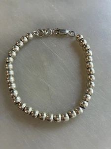 Vintage Sterling Silver Beaded Textured Ball Bracelet Approx. 7mm 8 Inches - Picture 1 of 6