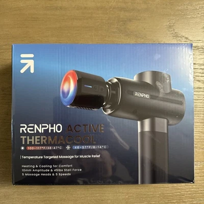 Pistola de masaje RENPHO Active Thermacool - Pistola masajeadora de tejido profundo eléctrica de mano Foto 1 de 4